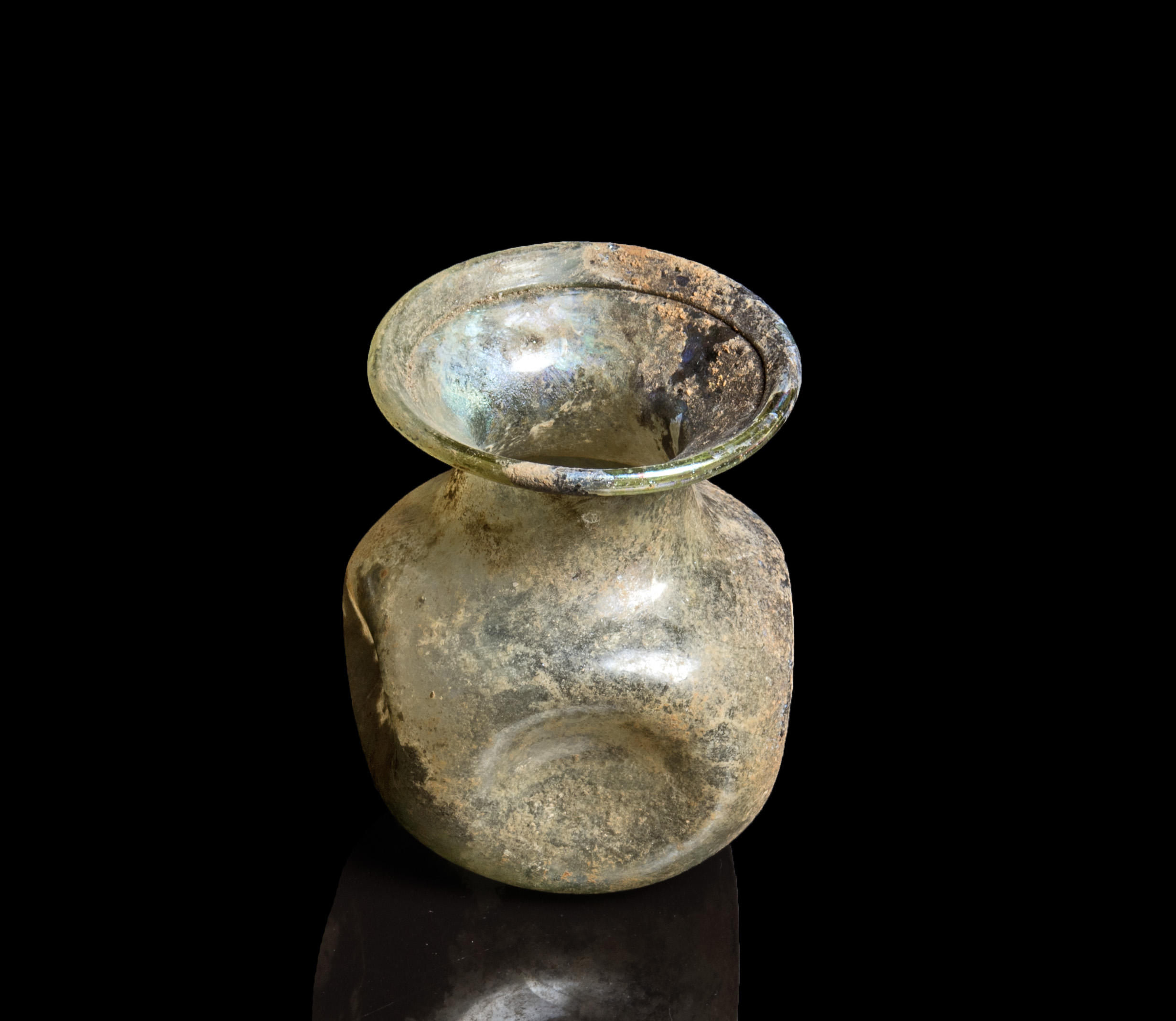 Roman glass jar with indented sides - Image 2